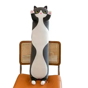 Cute Cat Plush Pillow, Multicolor Long Striped Design, Perfect Gift for Friends & Family, Ideal for Sofa Decoration