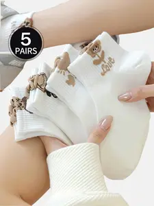 Women's Cartoon Pattern Short Ankle Socks, Cute Comfy Breathable Fitted Socks for Everyday Daily Wear, Women's Socks for All Seasons