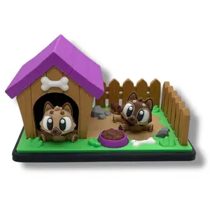 Dog House Backyard Set – Adorable Puppy Playtime Décor by 3dGob 🐾 Collectible Room Decor Collectible Figurines