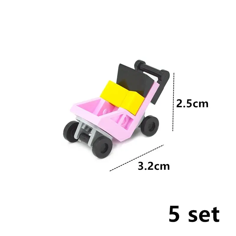 MOC City Series Baby Figure Building Blocks Toy - 56pcs Set A with Unisex Baby Bed-1set, Crib, Stroller, Bottle Bricks & Parts, Creative Gifts for Children