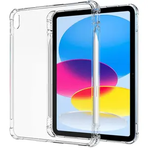 Clear Case for  iPad (A16) 11th Generation 11 inch 2025, iPad 10th Generation 10.9-inch Case 2022 with Pencil Holder, Transparent Slim Soft Flexible TPU  Protective Cover