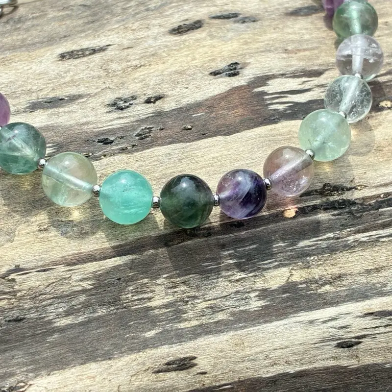 Steel series bracelet - Focus (Rainbow Flourite)