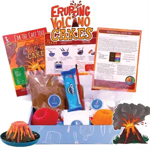 Erupting Volcano Cakes Kit for Kids Ages 4-14, STEM Science Experiment & Baking Activity for Girls and Boys, Screen-Free Educational Gift & Homeschool Learning