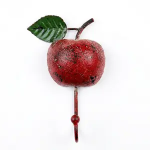 Vintage Cast Iron Apple Hook, Farmhouse Style Key Holder, Kitchen Towel Hanger, Wall Decorative Hooks, Rustic Home Decoration