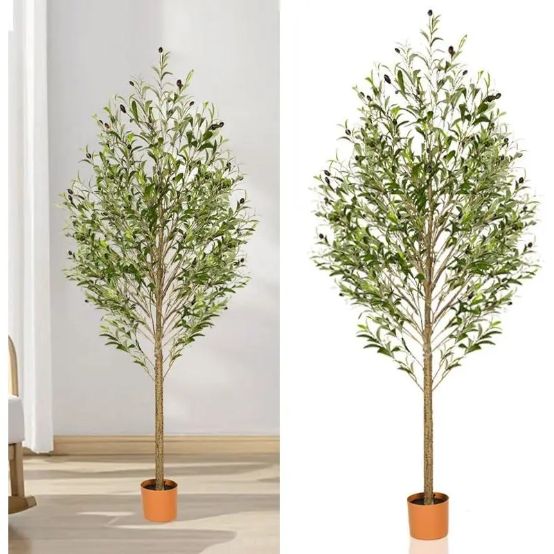 6FT Artificial Olive Tree Indoor Tall Realistic Faux Olive Tree with ...