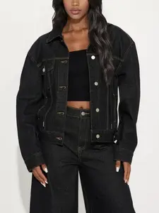 Sooner Or Later Hooded Trucker Jacket - Dark Denim
