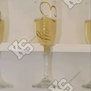 KSBCustomizes Custom Personalized Champagne Flutes - Elegant Gold Script Design for Special Occasions