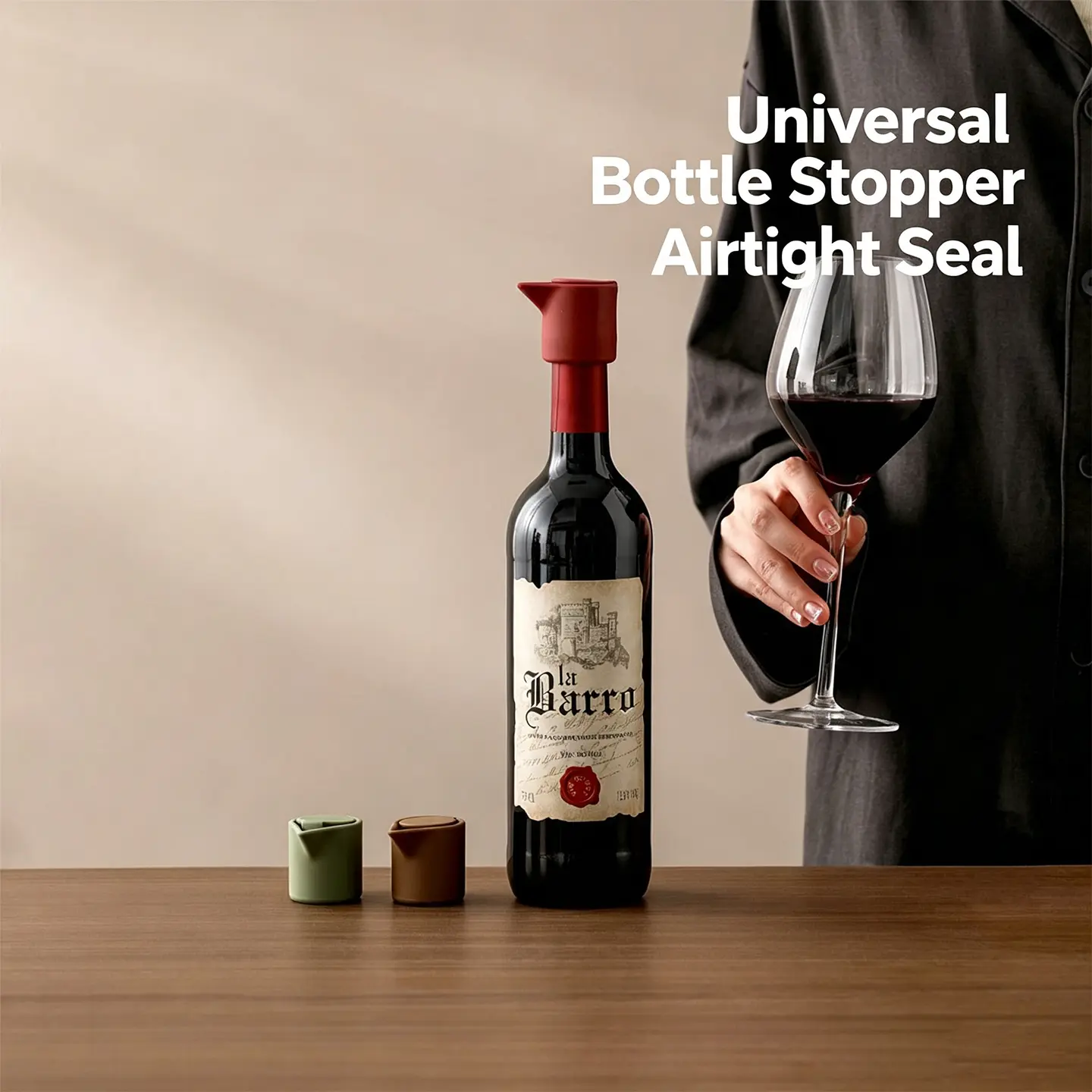Silicone wine bottle stoppers, suitable for glass bottles; beverage bottle sealers; reusable caps for beer and champagne bottles; storage covers for wine and spirits