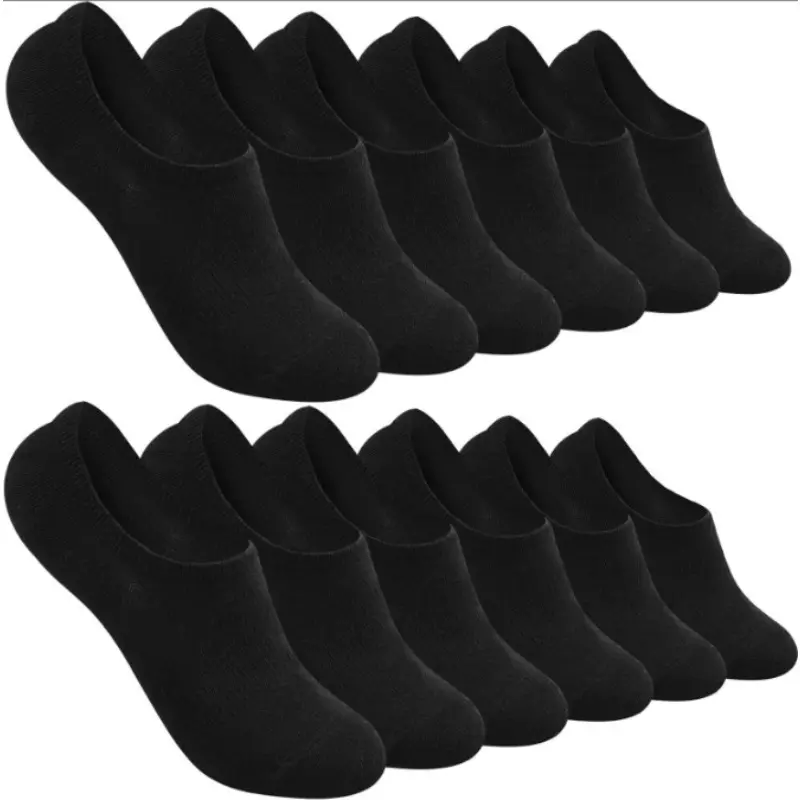 Women's 6-Pairs Mix No-Show Socks - Low-Ankle, Invisible, Anti-Slip Athletic Liners for Sneakers, Solid Plain Color Socks, Invisible Ankle Socks