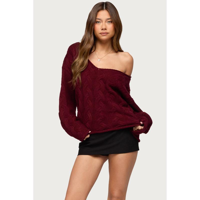 Inga Oversized Cable Knit Sweater