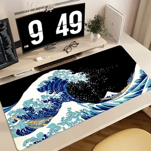 The Great Wave off Kanagawa Black Extended Mouse Pad | Japanese Ukiyo-e Desk Mat | Oversized Non-Slip for Gamers & Art Lovers | Classic Japanese Aesthetic | Perfect for Gaming Setup #GreatWave #UkiyoEArt #JapaneseDesign #ArtDeskMat #GamingAccessory