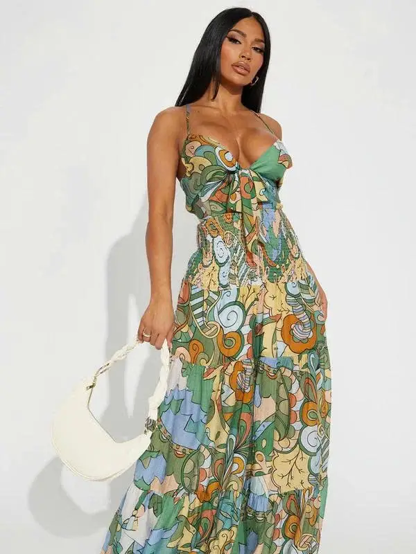 Kamiyah Printed Jumpsuit - Green/combo
