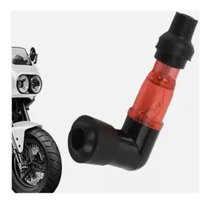 RED Flashing Light SPARK PLUG CAP Flash Ignition Coil Head for DIRT PIT BIKE MOTORCYCLE ATV STREET BIKE SCOOTER GO KART 50cc 110cc 125cc 150cc 200cc 250cc, Waterproof High-Tension 90 degree