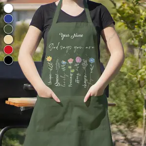 Mothers Day Apron, God says you are Apron For Family, Mom Gift, Grandma Gift, Personalize Apron, Apron with Pockets