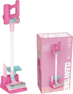 Vacuum Cleaner Pretend Play Music Sound Educational Toys Kids Electric Vacuum Cleaner for Toddlers Early Learning Toys Housework for Boys Girls Fun (Pink)