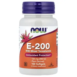 NOW Foods E-200 with Mixed Tocopherols, 134 mg (200 IU), 100 Softgels