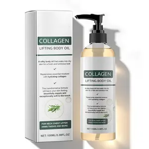 Collagen Lifting Body Oil After Shower, Hydrating Collagen Oil, Moisturizing Anti Aging Silk Body Oils for Women & Men, Smooth & Anti Wrinkles, Lightweight Non-Greasy, 3.8 Fl Oz