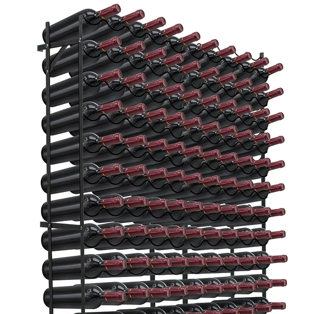 Sorbus Rectangle Freestanding Metal Wine Rack - 15-Scallop-Tier, 150-Bottle Capacity, Easy Setup Home Organizer, 38.12” L x 9.50” W x 59.50” H, Holds 5 - 10 Kg Items, Scallop Tiers, 15-Tier
