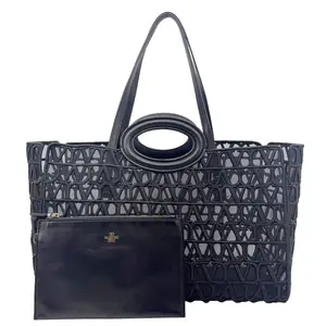 Pre-owned Valentino Mesh tote bags Le Troisieme Canvas Tote Bag Black