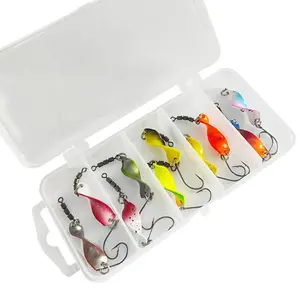10pcs/box, 7cm/2.5g Trout Spinners - Long Casting Metal Lure for Bass Salmon Pike, Smallmouth Bass Lures with Brass Spinner for Lake River Fishing