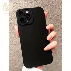 A Minimalist Black Matte Phone Case Compatible with Apple Iphone Models 16, 15, 14, 13, 12, 11, XS, XR, X, 8, 7, Mini, Plus, Pro Max Protective phone cases iphone 15 pro max case