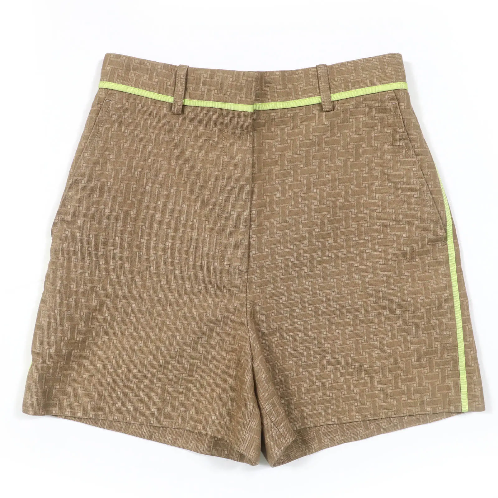 Pre-owned HERMÈS Cotton Small Leather Goods Hermes H design mosaic jacquard shorts