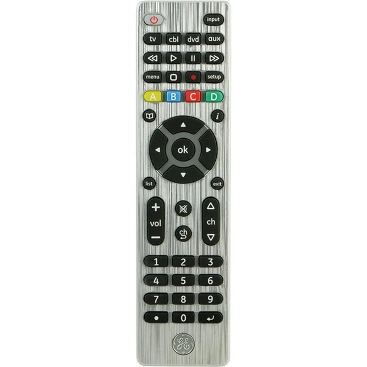 212 MAIN Multi-Device 4-Device Universal Remote Control - Silver Audio & Video Accessory, Tech Accessory with Button Operation, Includes Guide, Manual and Codes, Accessories