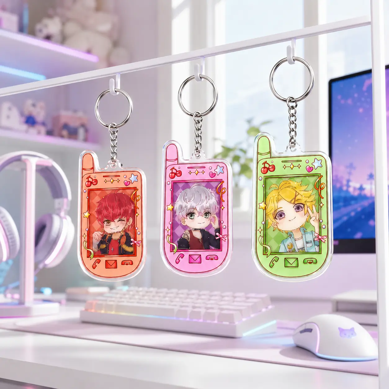 Mystic Messenger Lenticular Phone Keychains