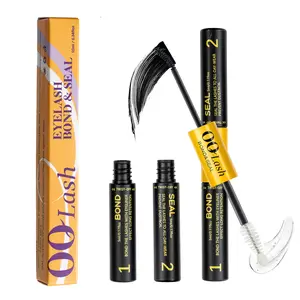 OQLash Bond&Seal(Black Glue) Latex-Free Gentle Formula Non-Irritating  Waterproof Sweat-proof Super-strong bonding 72Hours Long-Lasting  2-in-1 Design Lash Glue for Eyelash Extensions Cluster Makeup Cosmetic