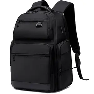 Business Travel Backpack for Men,Large Capacity Laptop Backpack with USB  Port,Multifunctional Water Resistant Expandable Black Bag Fits 15.6 Inch