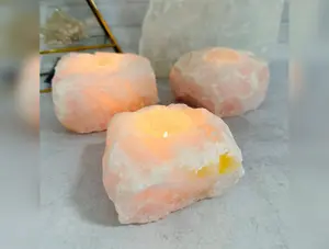 RP Rose Quartz Crystal Candle Holder