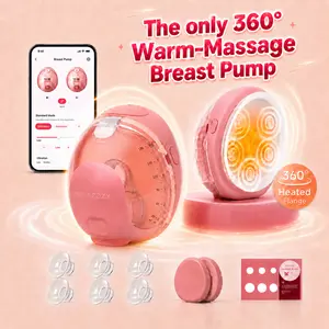 Momcozy Wellness 1 Wearable Breast Pump, Warm-Massage Hands-Free Pump with Heated Flange&Simulated Massage for Comfortable Breastfeeding&Let-Down, App-Controlled, 4 Modes 12 Levels, 180ml/6oz