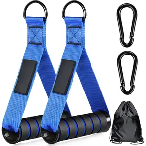Exercise Handles, Replacement Cable Machine Attachments for Home Gym Equipment, Pulley System, Pilates, Resistance Bands, Strength Trainer, Heavy Duty Working Out Handles Lifting Strap