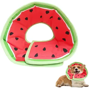 Soft Dog Cone Collar for Dogs After Surgery, Adjustable Dog Recovery Cone Collar for Medium Small Puppy Dogs and Cats to Stop Licking (Watermelon S)