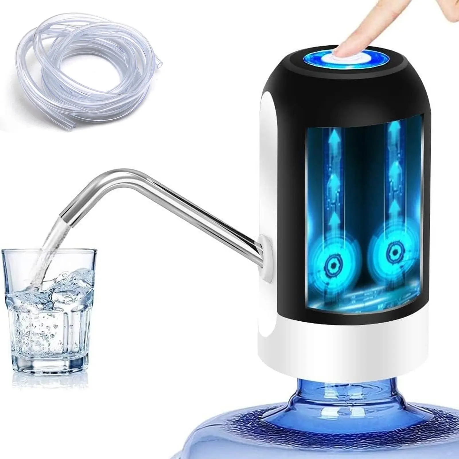 USB Rechargeable Automatic Drinking Water Pump, 1 Count Portable Electric Water Dispenser for 5 Gallon Bottle, Drinking Utensils for Home Office