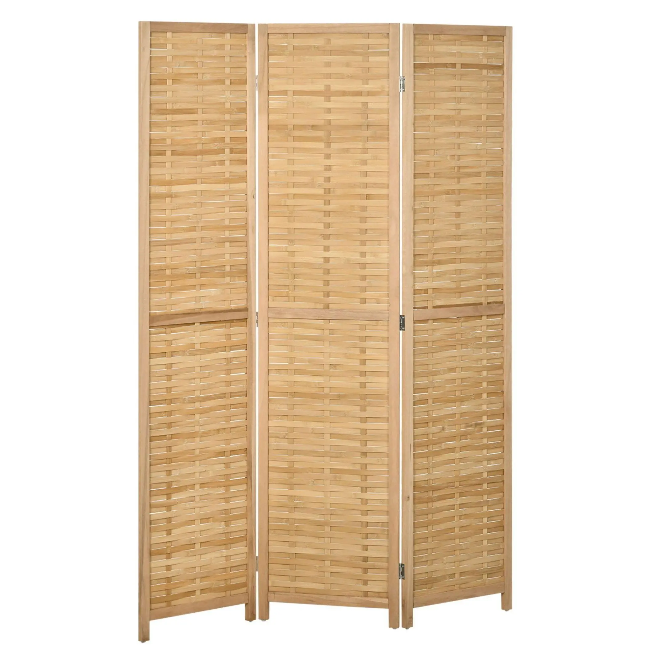 Bamboo Room Divider 3 Panel, Folding Privacy Screen for Home Office, 47.25" W x 67" H, Natural Hand Woven Decorative Partition default
