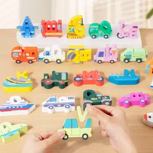 Letter Puzzle 26 Letters Cognitive Dinosaur Car Animal Stimulates Kids' Exploration, Holiday Gift, Educational Toy for Children