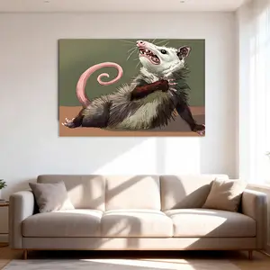 Opossum FunnyViral Opossum Poster Funny American Style Wall Art for Emotional Home Decor Canvas Poster Painter Living in Art Design Painting Hallway Bedroom Living Room Decorated Poster