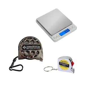 Mini Measuring Tape Set, Silver Color 1m Ruler & Electronic Scale, Ideal for Baking Cooking Portion Control, Portable Woodworking Measurements