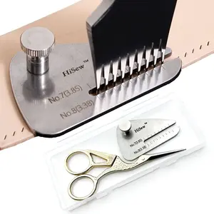 - Leather Stitching Punch Aid Pulling Plate and Scissor Kit, Diamond Lacing Chisel or Pricking Iron Aid Mate, Leather Craft Work Tools Accessories