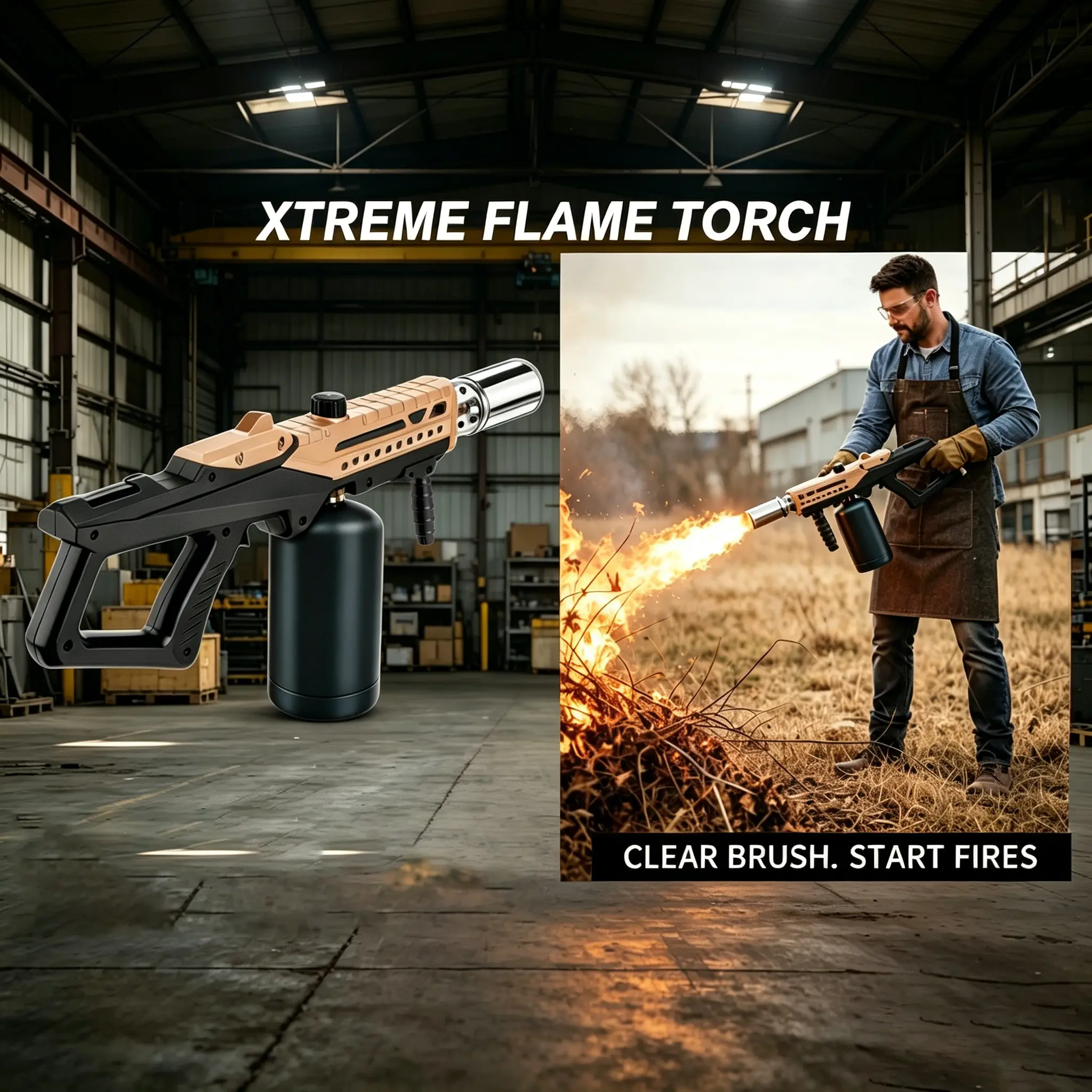 Kitchen & Propane Blow Torch -Multi-Purpose Culinary Torch for Outdoor Cooking, Campfire Starting & Grill Use | Perfect for Searing Steak, Making Creme Brulee | Ideal Christmas Gift Idea for Grilling & Home Chefs(Gas Tank Not Included)