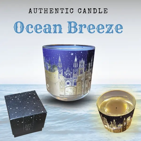 Authentic Ocean Breeze Auto Lighting Candle - 35-Hour Burn Time, Battery-Free, Natural Soy Wax, Eco-Friendly, Clean-Burning, 150g Household Decor