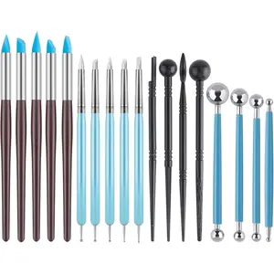 18 count  Clay Sculpting Tools,  Painting Brushes Kit, Clay Shaper Tool for  Art, Dotting, Shaping, Modeling, Air Dry Clay, Pottery, Ceramics, Polymer Clay, Crafts Supplies
