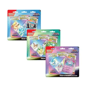 Pokémon TCG: Scarlet & Violet Prismatic Evolutions Tech Sticker Collection with Foil Promo Card Leafeon Glaceon Sylveon Tech Sticker Sheet and 3 Booster Packs