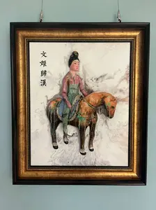 Home decor sculpture painting"Wen ji back to Han" 29.5in*23.6in