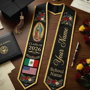 Custom Mexican Graduation Stole with Name, Class of 2026 Serape Graduation Sash, Latina Grad Outfit, Senior Photo Prop Gift