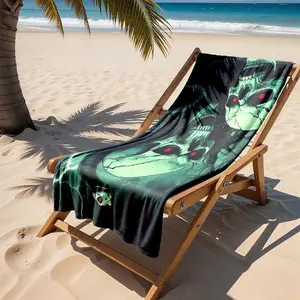 1 piece Skeletons and venomous snakes travel by night in the dark forest. themed beach towel - All-season comfortable flannel blanket, modern style, suitable for sofas and beds, digitally printed pattern, super soft and warm, 100% polyester