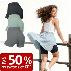 3-Piece Women's Solid Color Safety Shorts, Base Layer Pants, Ice Silk Breathable Material, Women's Daily Underwear, Shaping Shorts, Yoga Shorts, Safety Shorts, Shapewear, Panties, Leg Decoration, Women's Tight Slimming Wear, Basic Daily Style, Fitted.