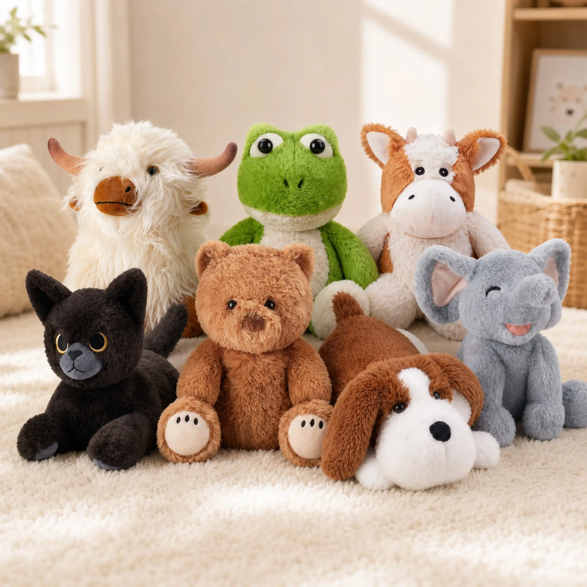 Lurkomemo Weighted Plush Toy, Microwavable & Freezable Stuffed Animals, Cute Soft Huggable Plushies for Anxiety Relief, Calming Sensory Plush Pillow Gift for Kids, Girls, Boys, Teens & Adults