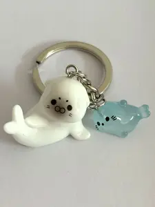 Luminous Cartoon Sea Lion Keychain Set, Keychain Kawaii - Adorable Decorative Pendant, Perfect Unisex Holiday Gift, Bag Charm, Ocean-Themed Keychain, Lovely Back-To-School Gift